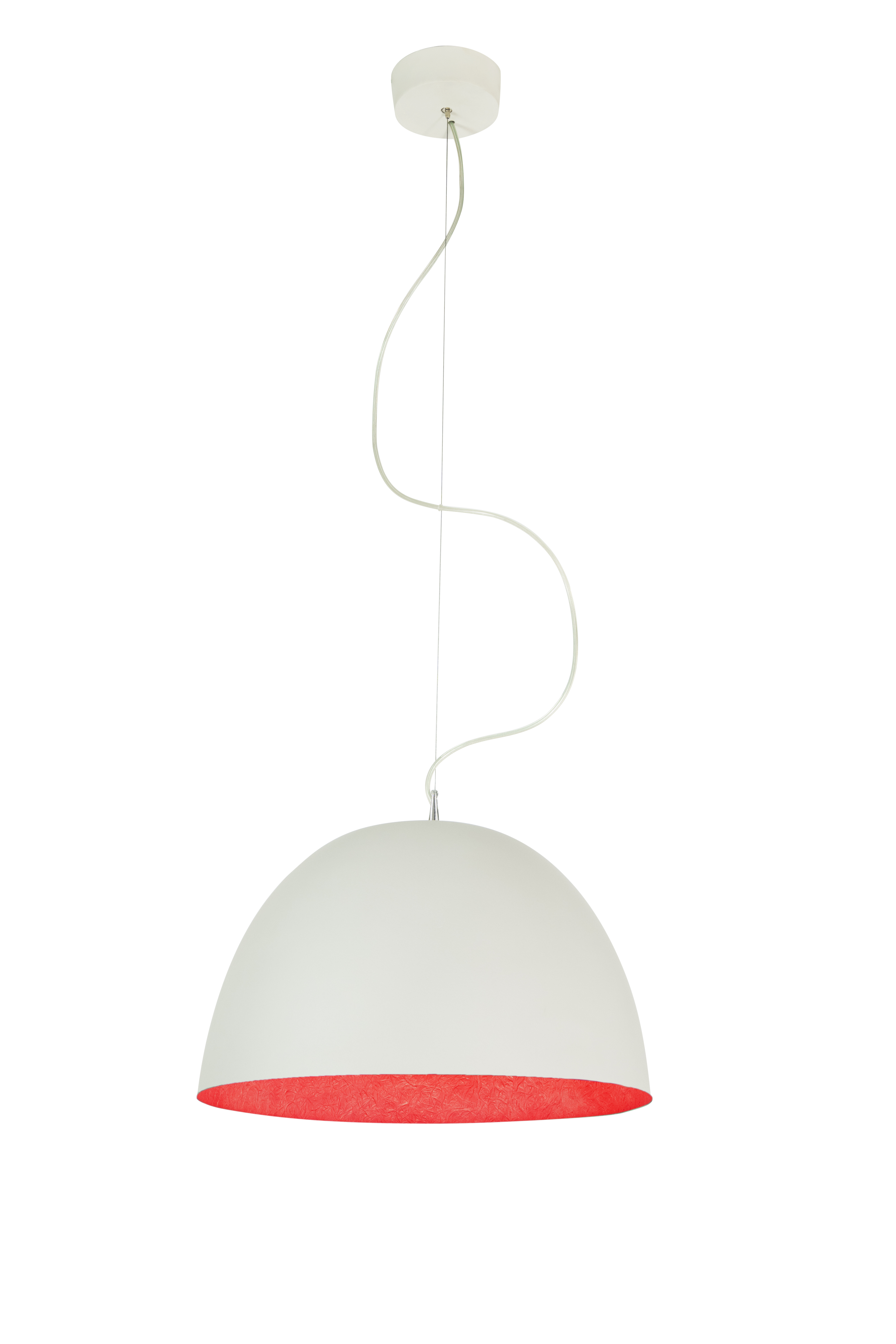 Pendant Lamp H2O Cemento In-Es Artdesign Collection Matt Color White Red Size 27,5 Cm  Diam. 46 Cm